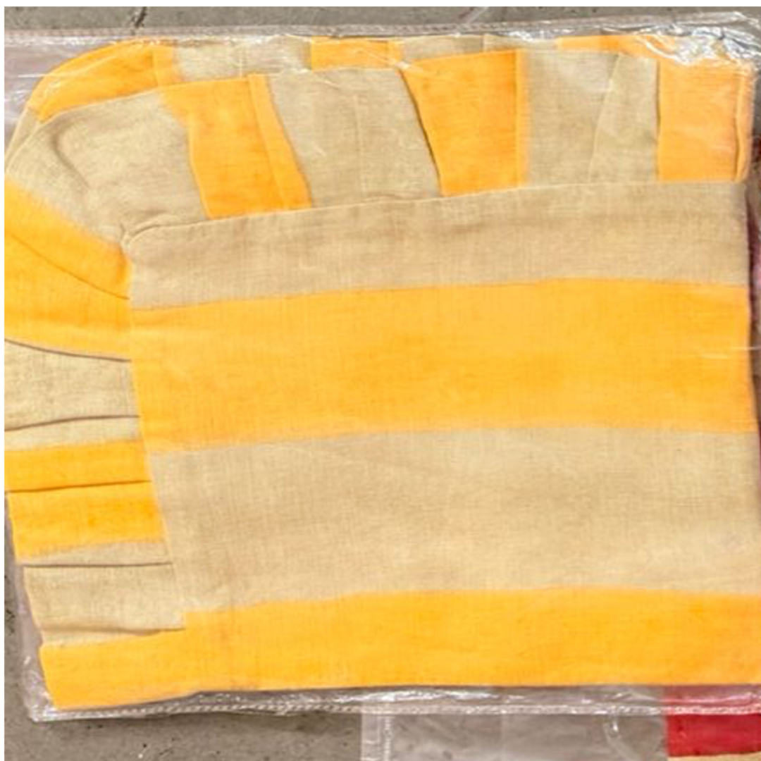 Linen Ruffle Cushion Cover - YELLOW
