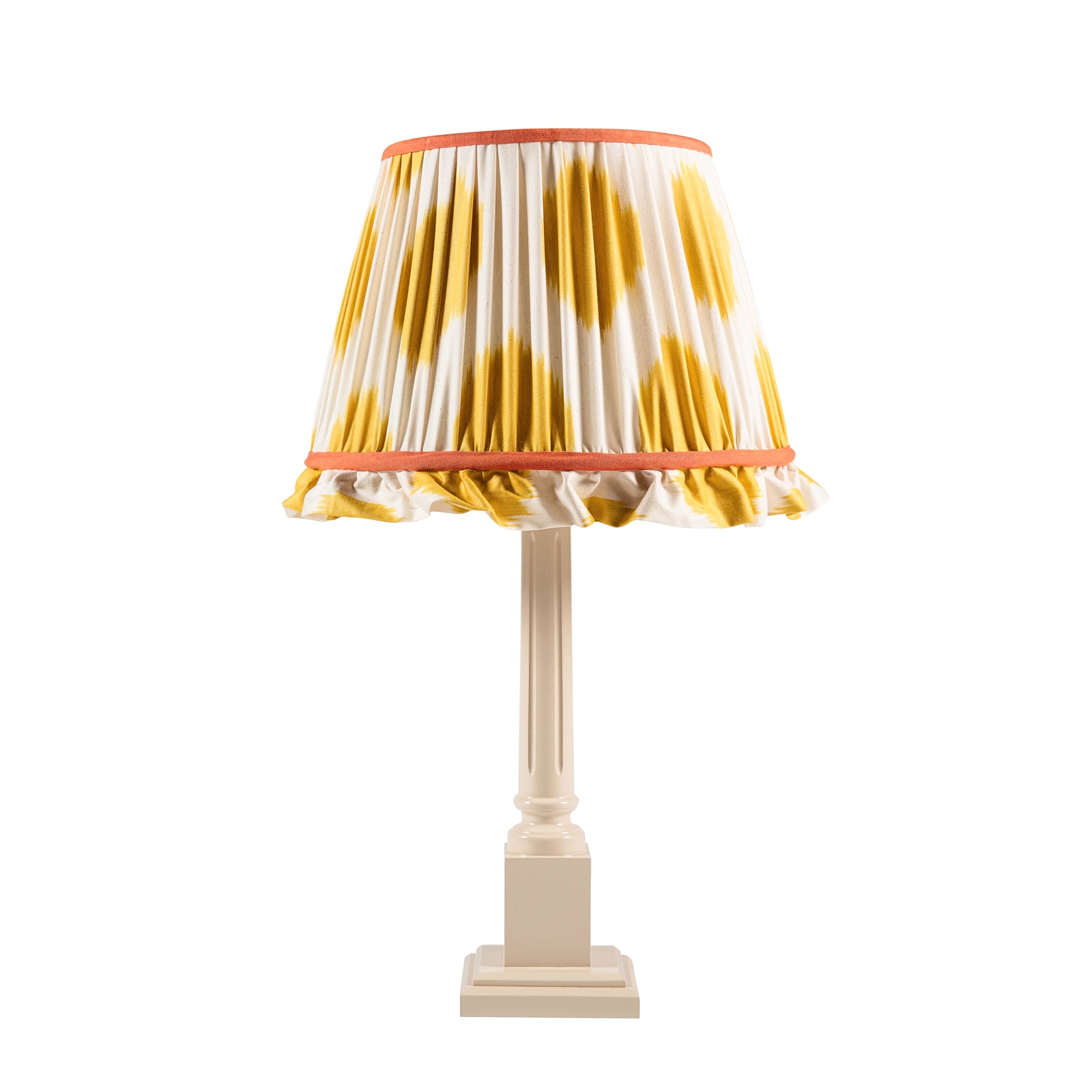 12" Lyla Lampshade with Orange Trim