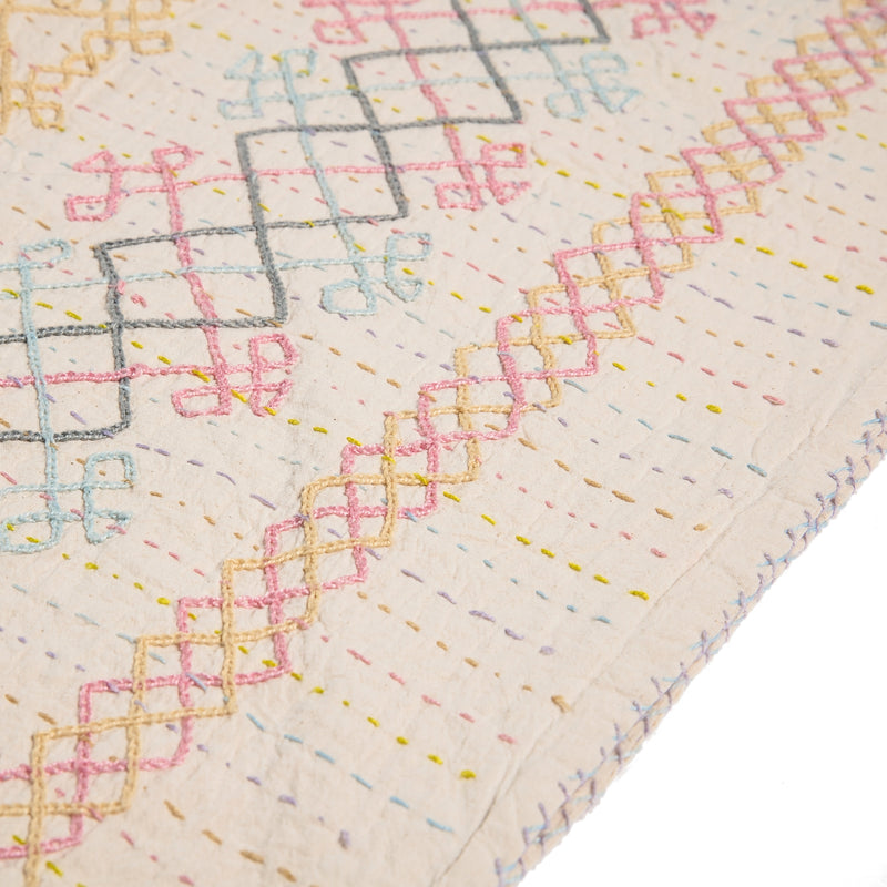 Multicoloured Hand embroidered Kantha