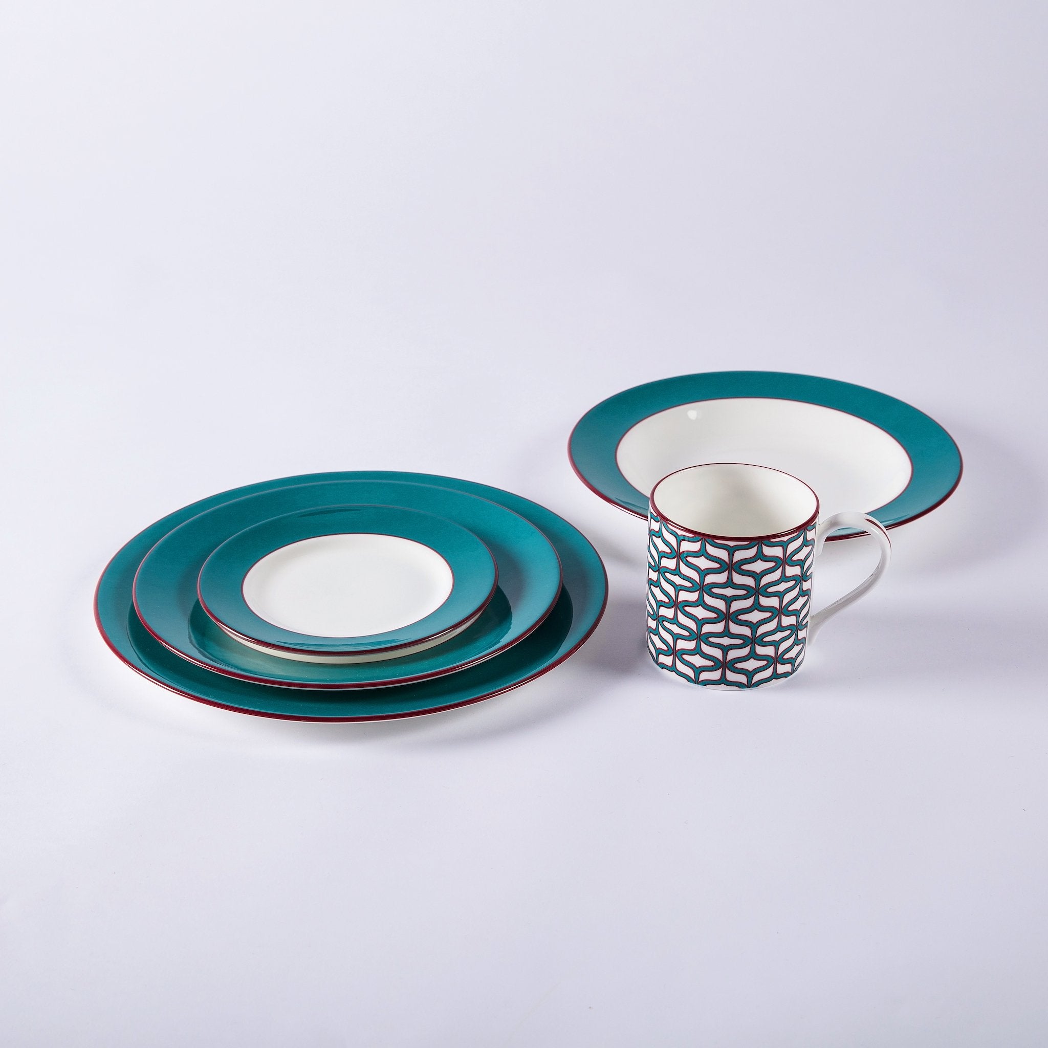 Teal soup bowl