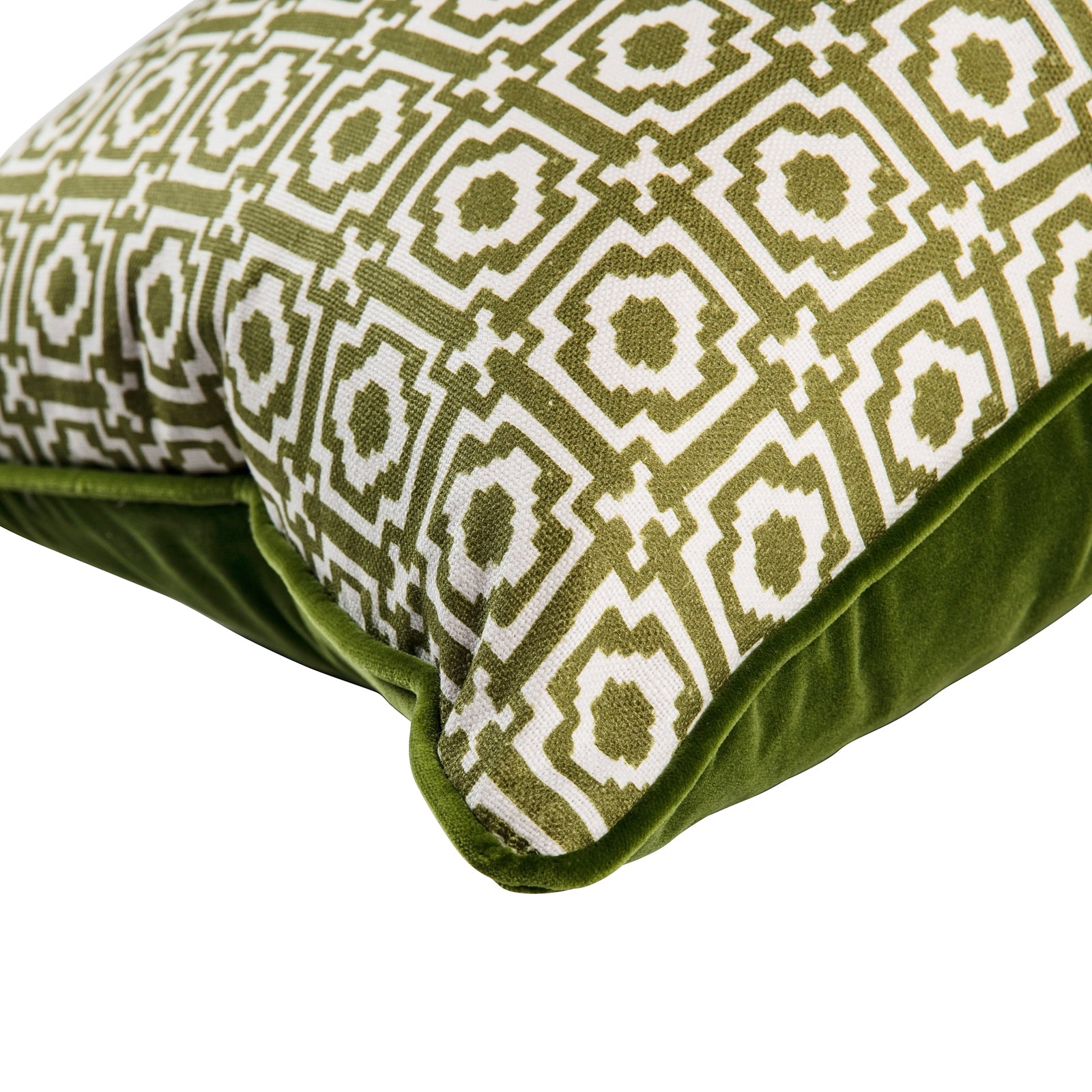 Alotablots Cushion - Peridot with Peridot Velvet Back and Piping