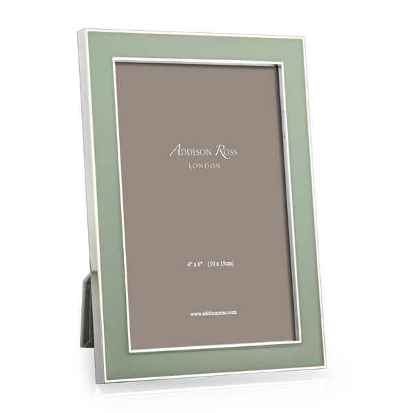Addison Ross Pale Sage Green Enamel and Silver Frame