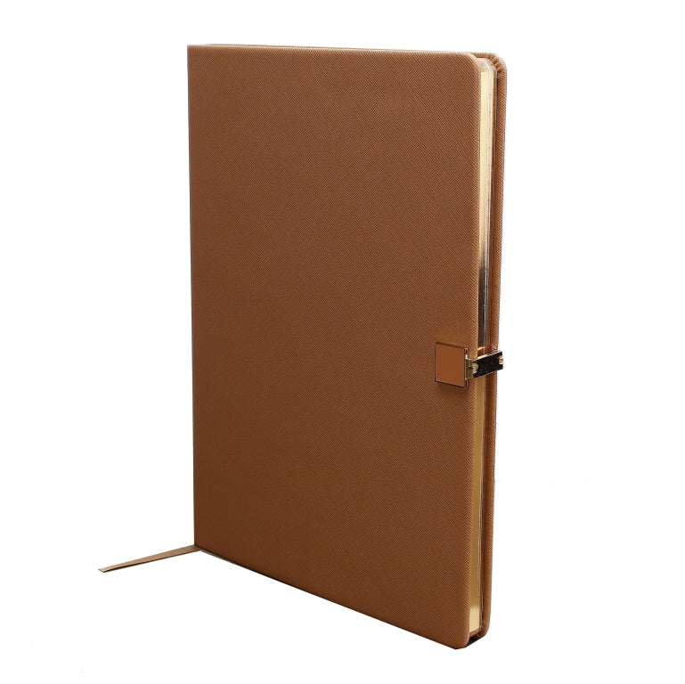 Addison Ross Tan and Gold A4 Notebook