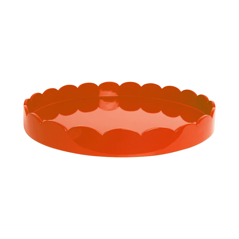 Addison Ross Orange Round Large Lacquered Scallop Tray
